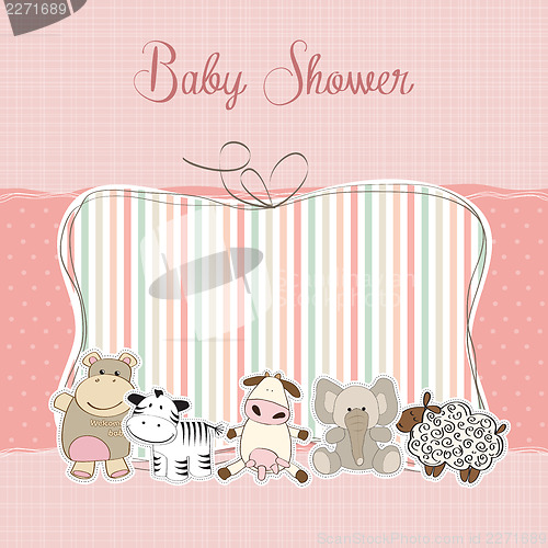 Image of baby girl shower card