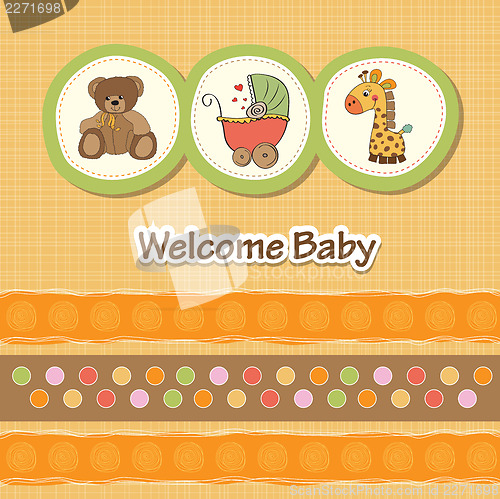 Image of baby shower card with funny animals