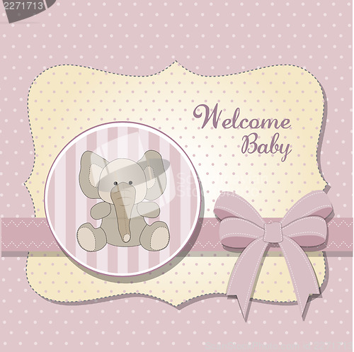 Image of romantic baby girl announcement card