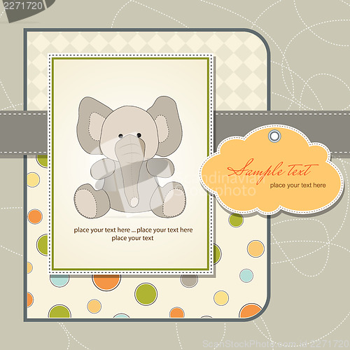 Image of welcome baby card with elephant