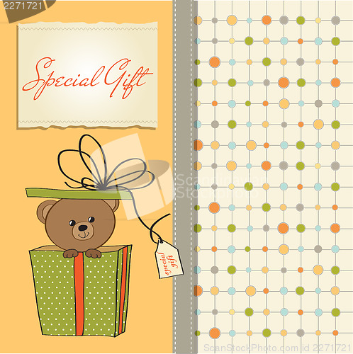 Image of birthday greeting card with teddy bear