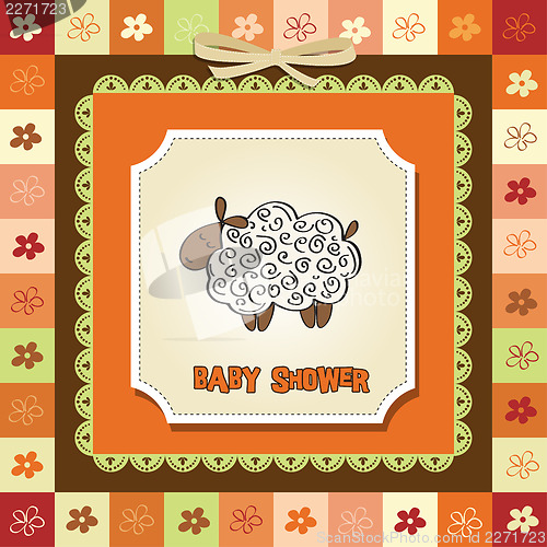 Image of cute baby shower card with sheep