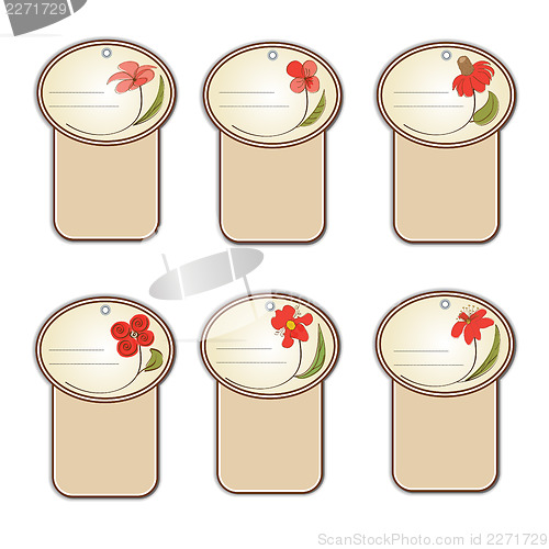 Image of floral labels set