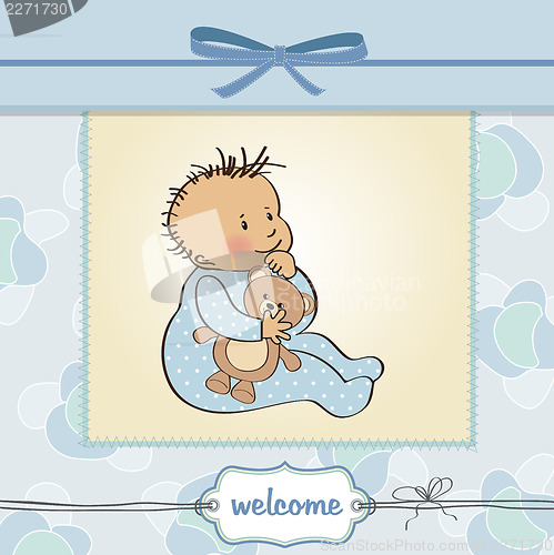 Image of romantic baby boy shower card