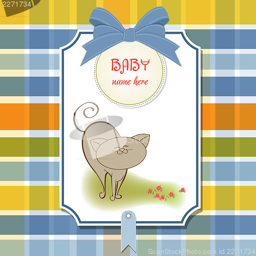 Image of baby shower card with cat