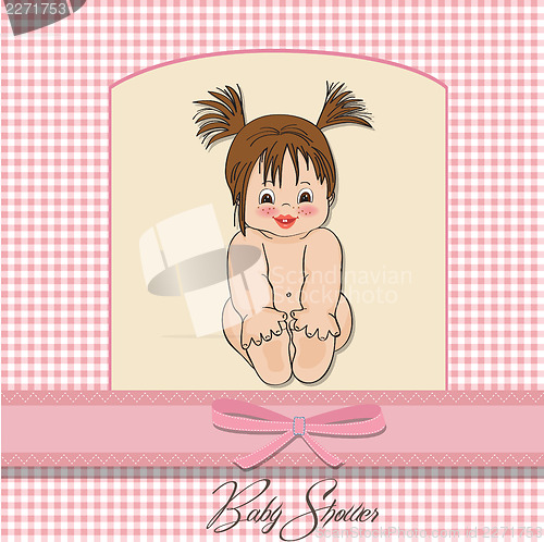 Image of baby girl shower card