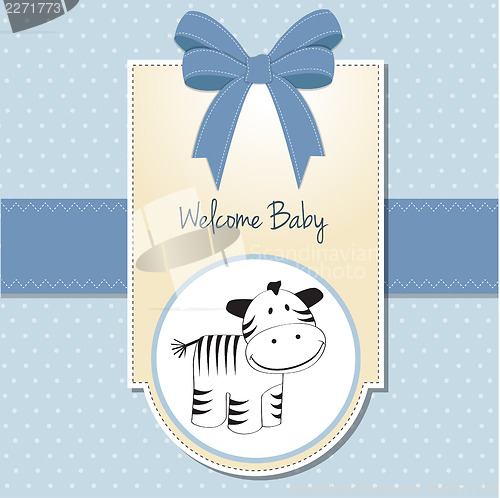 Image of cute baby shower card with zebra