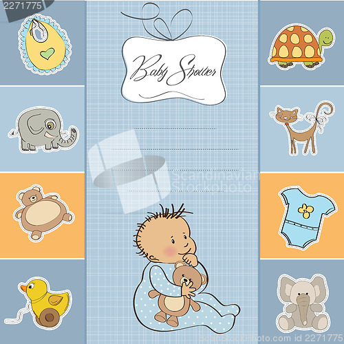 Image of baby shower card with little baby boy