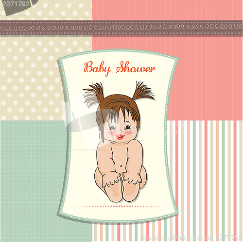 Image of baby girl shower card