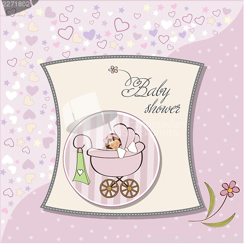 Image of baby girl announcement card