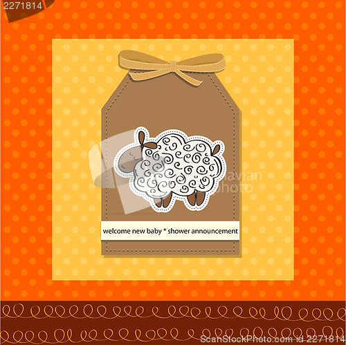 Image of cute baby shower card with sheep