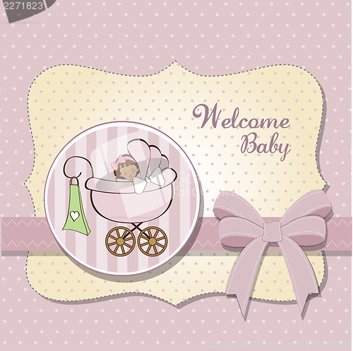 Image of baby girl announcement card