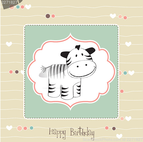 Image of cute baby shower card with zebra