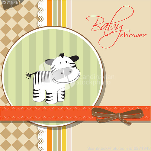 Image of cute baby shower card with zebra