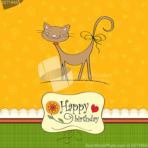 Image of birthday card with funny cat