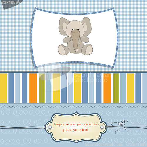 Image of welcome baby card with elephant