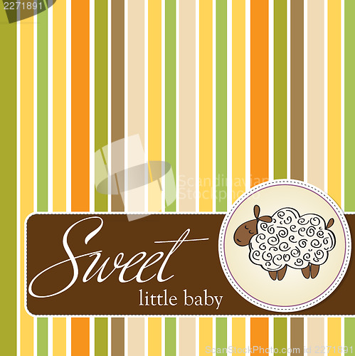 Image of cute baby shower card with sheep