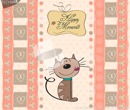 Image of new baby shower card with cat