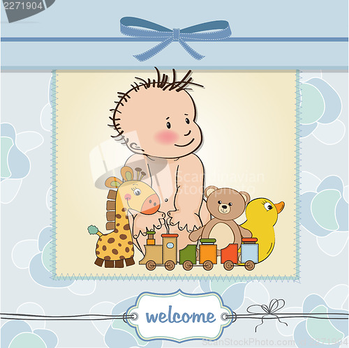 Image of baby boy shower card