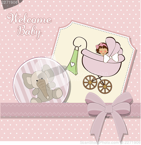 Image of baby girl announcement card