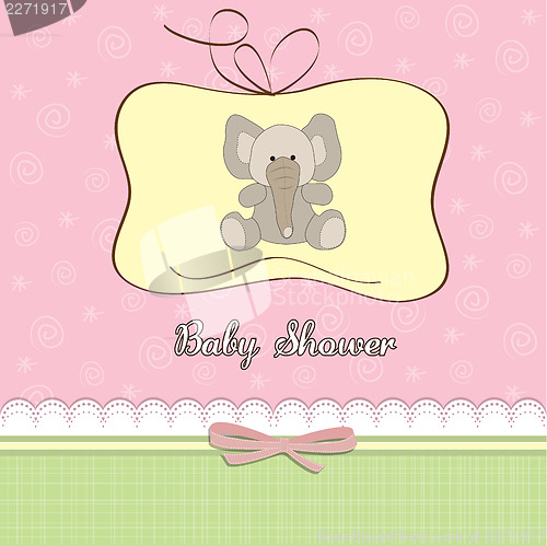 Image of romantic baby girl announcement card