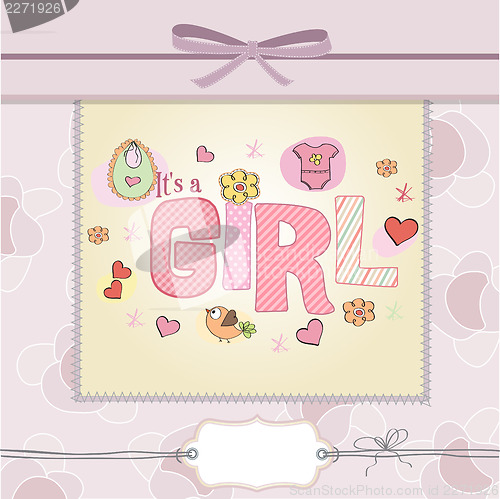 Image of baby girl shower card