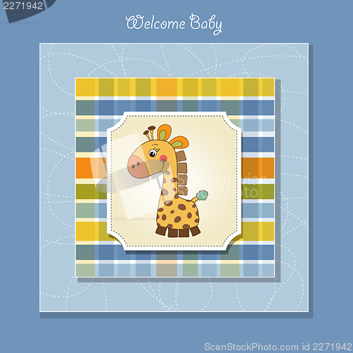 Image of shower card with giraffe toy