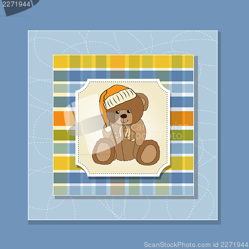 Image of customizable greeting card with teddy bear