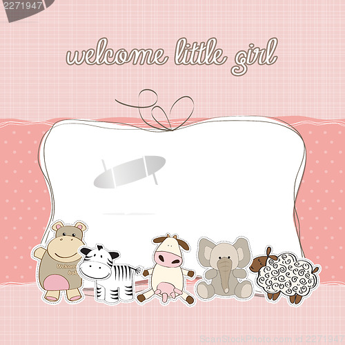 Image of baby girl shower card