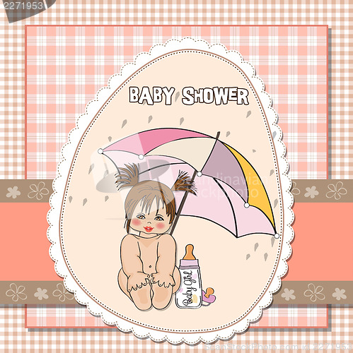 Image of baby girl shower card