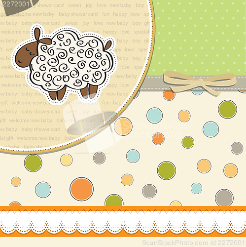 Image of cute baby shower card with sheep