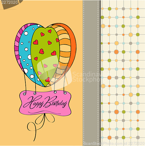 Image of happy birthday card with balloons.