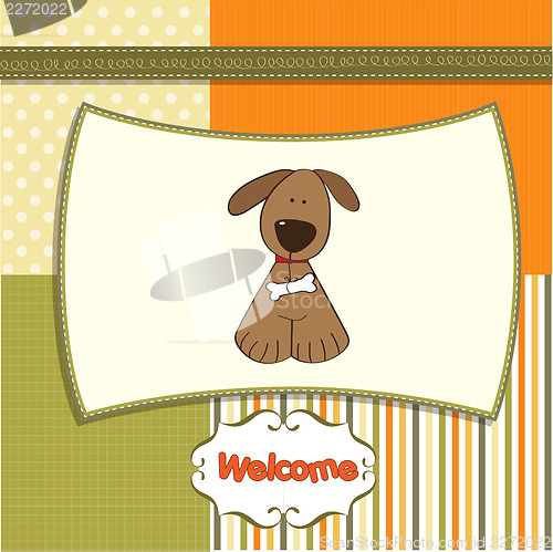 Image of romantic baby shower card with dog