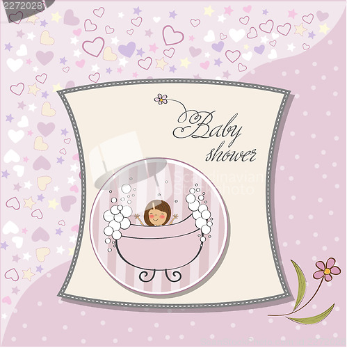 Image of romantic baby girl shower card