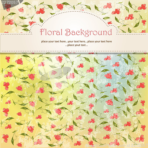 Image of vintage vector floral background