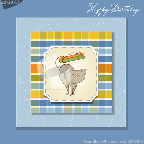 Image of birthday card with cat