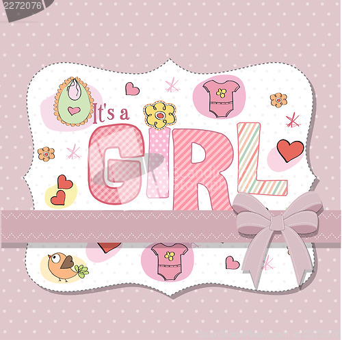 Image of baby girl shower card