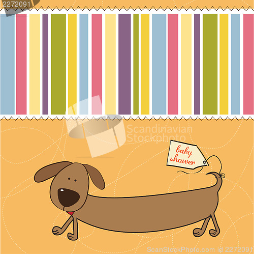 Image of funny shower card with long dog