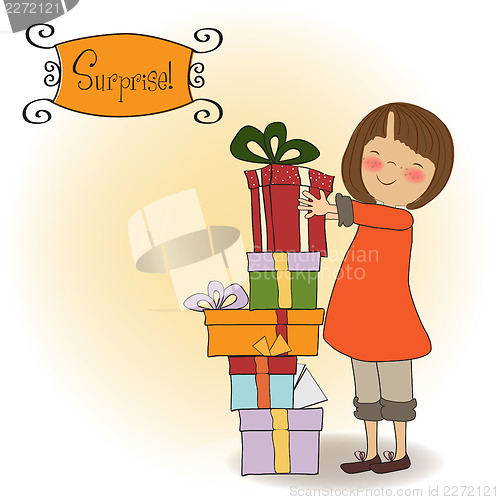 Image of young girl with gift