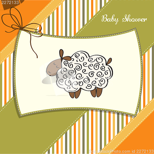 Image of cute baby shower card with sheep
