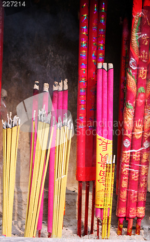 Image of Incense burning for good luck leading into the Year of the Pig.