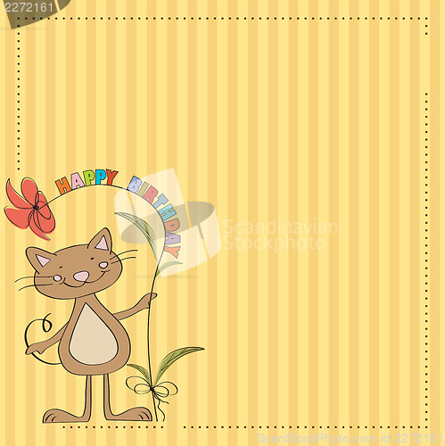 Image of birthday card with funny cat