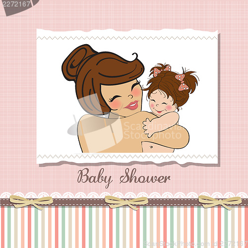 Image of young mother holding a new baby girl