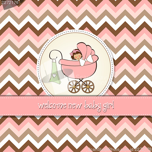 Image of new baby girl announcement card