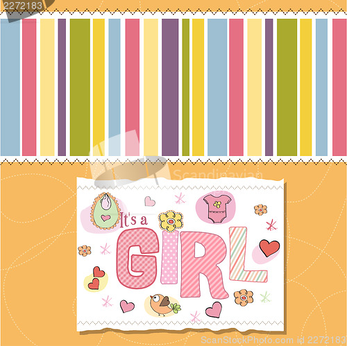 Image of baby girl shower card