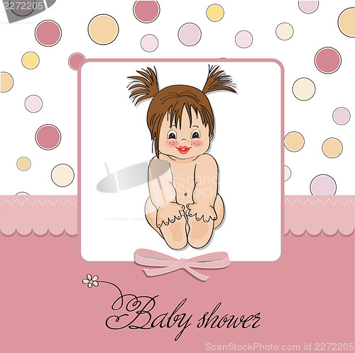 Image of baby girl shower card