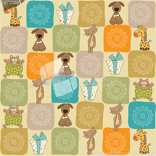 Image of childish seamless pattern with toys