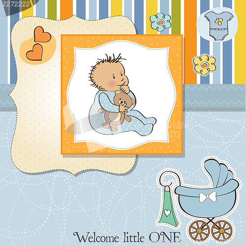 Image of baby announcement card with little boy