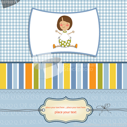 Image of new baby girl announcement card