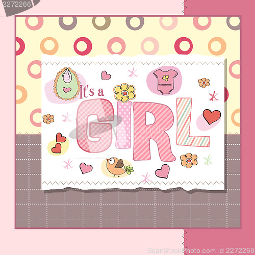 Image of baby girl shower card